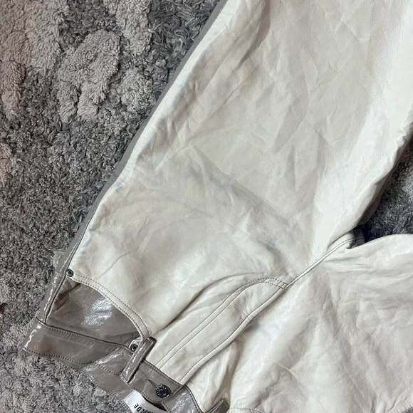 Agolde Two Tone 90s Leather Pants straight leg - Picture 10 of 15